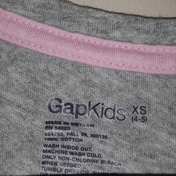 Gap kids girls xs 4/5 gray long sleeve shirt - Picture 2 of 2